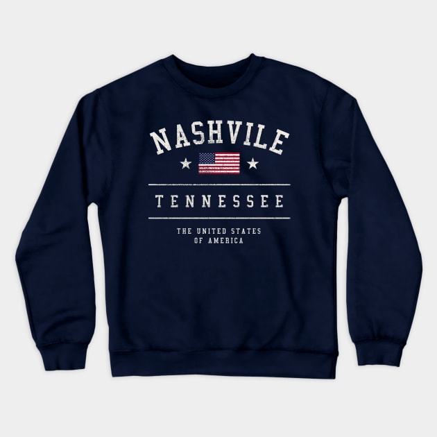 Nashville Tennessee USA Vintage Crewneck Sweatshirt by Designkix